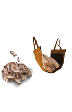 Load image into Gallery viewer, Fireplace Log Bin with Leather Carrier

